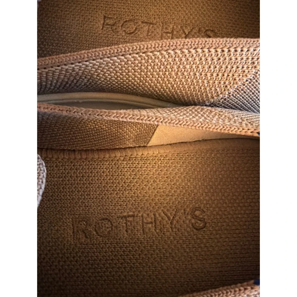 Rothys Sneaker Taupe Slip On Knit Walking Shoe Women 10.5 Sustainable Flat - Picture 5 of 9